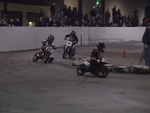 Sliding it in on the concrete at a maryland indoor race.