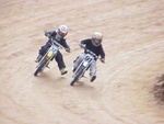 #91 Tyler Stacey battles for 1st place in NE nationals in flattrack
